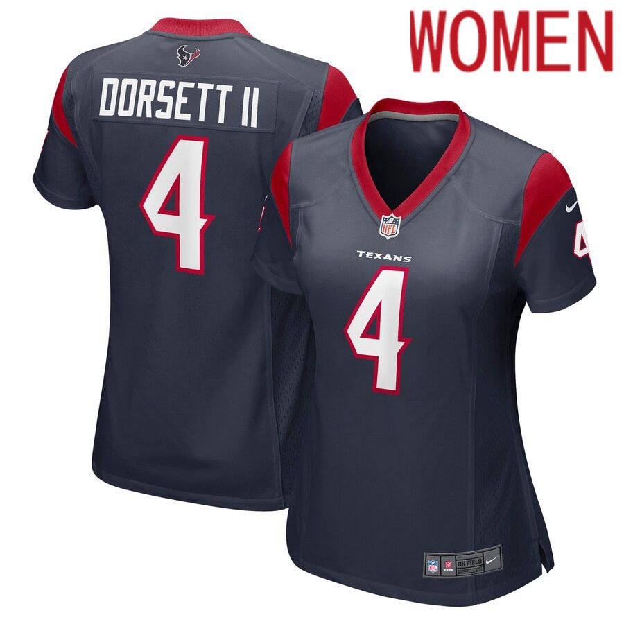 Women Houston Texans 4 Phillip Dorsett II Nike Navy Game NFL Jersey